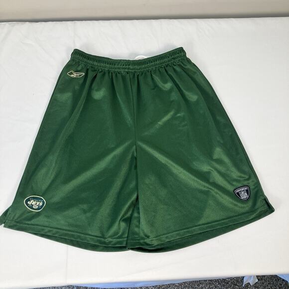 NY JETS Throwback Logo On Field Practice Shorts Green Size L NFL Football - Picture 1 of 11